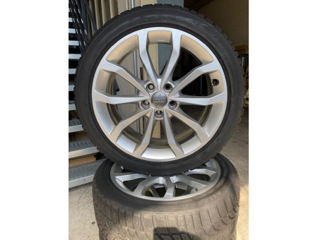Roues hiver Origine Audi A4 S4 8W 10 branches V-Design Bridgestone 225/45R18 8W0601025ED