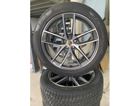 Roues complètes hiver Origine Porsche Macan III 20" Macan S Design titane foncé avec zones tournées brillantes 95B044650D