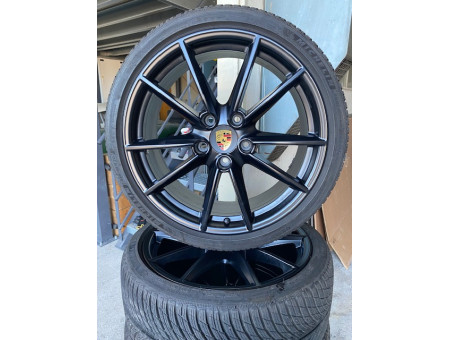 Roues hiver complètes Origine Porsche Carrera S noir brillant 992.1 C2 C4 4S GTS 20, 21 pouces 992601025C 992601025E
